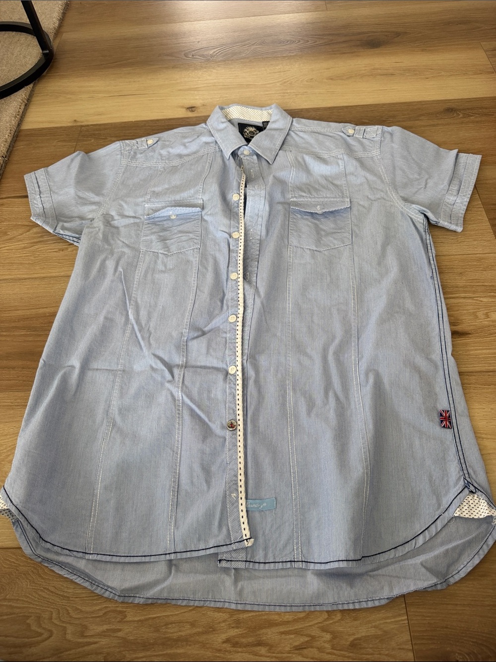 English Laundry Light Blue Short-Sleeve Button-Down Shirt